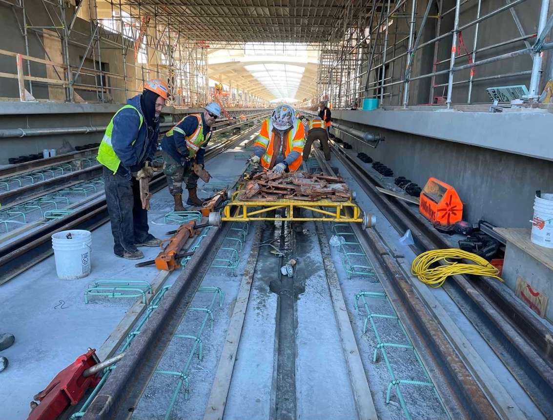 Rail work at Potomac Yard Metro station nearly complete as project rolls ahead