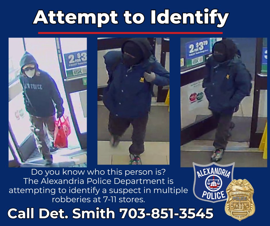 Alexandria Police seek public’s help to identify 7-11 robbery suspect ...