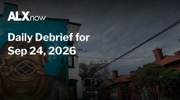 ALXnow Daily Debrief banner with the date Sep 24, 2026 over a mural on an urban street