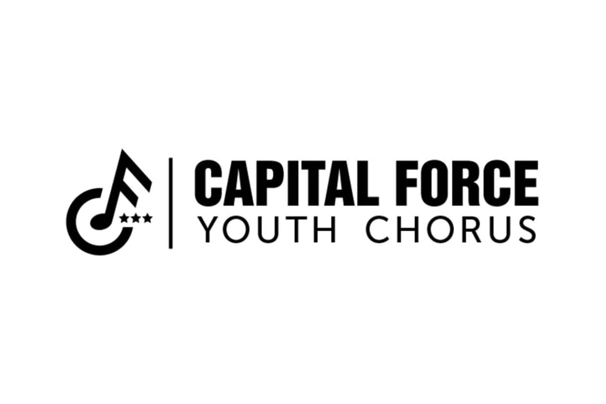 Capital Force Youth Chorus logo with a stylized music note and star accents on the left and the bold text to the right.